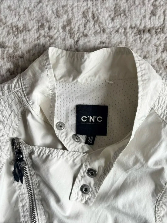 Vintage CNC Costume National White Asymmetric Zip Moto/Windbreaker Jacket - Picture 3 of 12